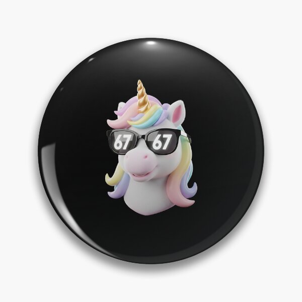 Item preview, Funny 67 Cool Unicorn Face Logo designed and sold by Intomindfood.