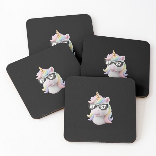 Item preview, Funny 67 Cool Unicorn Face Logo designed and sold by Intomindfood.