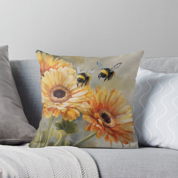 Item preview, Bumblebees on Orange Gerberas designed and sold by laurashawart.