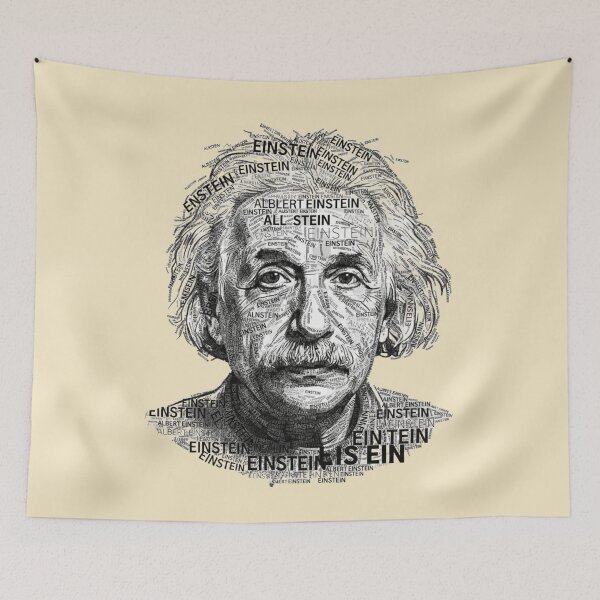 Item preview, Albert Einstein – Typographic Portrait designed and sold by TheWonkyEaselCo.