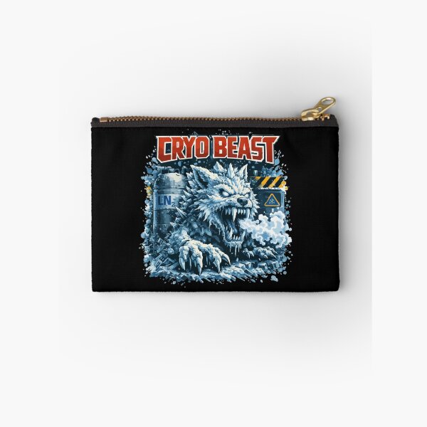 Item preview, Cryo Beast LN2 – Frozen Monster Metal Lab Warning Illustration designed and sold by BeetleDots.