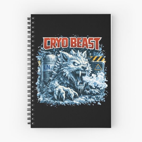Item preview, Cryo Beast LN2 – Frozen Monster Metal Lab Warning Illustration designed and sold by BeetleDots.