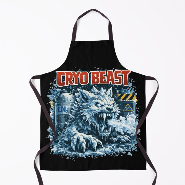 Item preview, Cryo Beast LN2 – Frozen Monster Metal Lab Warning Illustration designed and sold by BeetleDots.