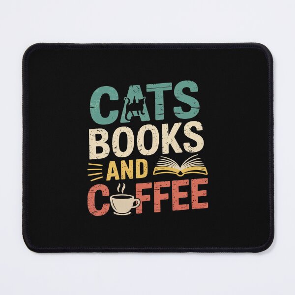 Item preview, Cats books and coffee Cafe Coffee Drinker  designed and sold by RsFilsingerArt.