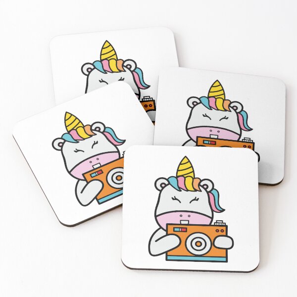 Item preview, Cute Unicorn Photographer – Kawaii Unicorn with Camera Cartoon designed and sold by Marshallamoakohene.