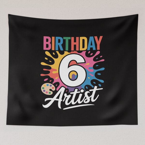Item preview, 6 Year Old Birthday Art Painting Party 6th Bday Artist designed and sold by BotboutiquePre.
