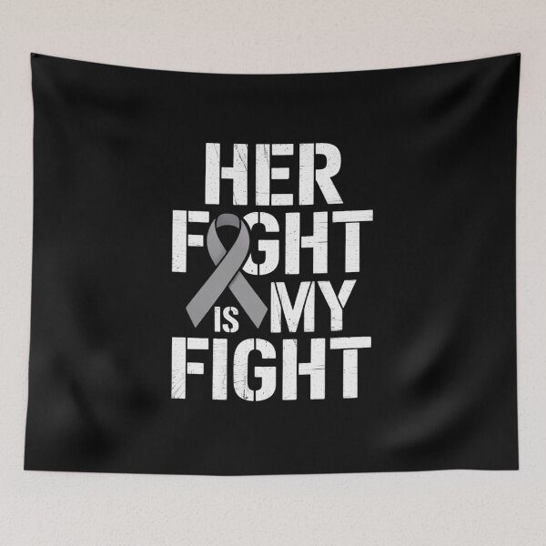 Item preview, Her Fight Is My Fight Brain Tumor Gray Ribbon  designed and sold by KonopikaaArt.