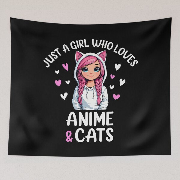 Item preview, Just A Girl Who Loves Anime Cats designed and sold by keatnybolho.