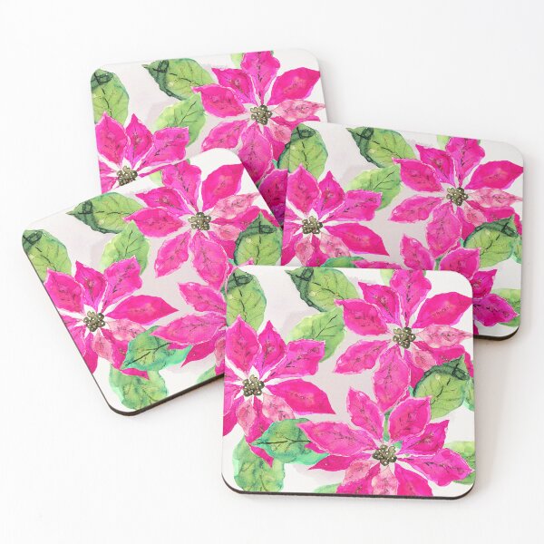 Item preview, Poinsettia flowers, hand-painted designed and sold by RanitasArt.
