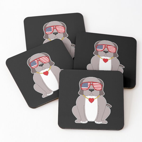 Item preview, Patriotic Dog – Cool Dog Wearing USA Flag Sunglasses Cartoon designed and sold by MarshallStickerX.