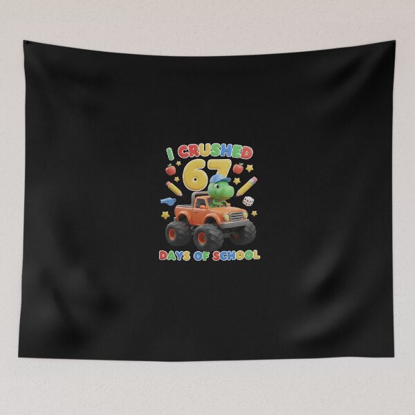 Item preview, Funny 67 Days of School Dino Truck Champion designed and sold by Intomindfood.