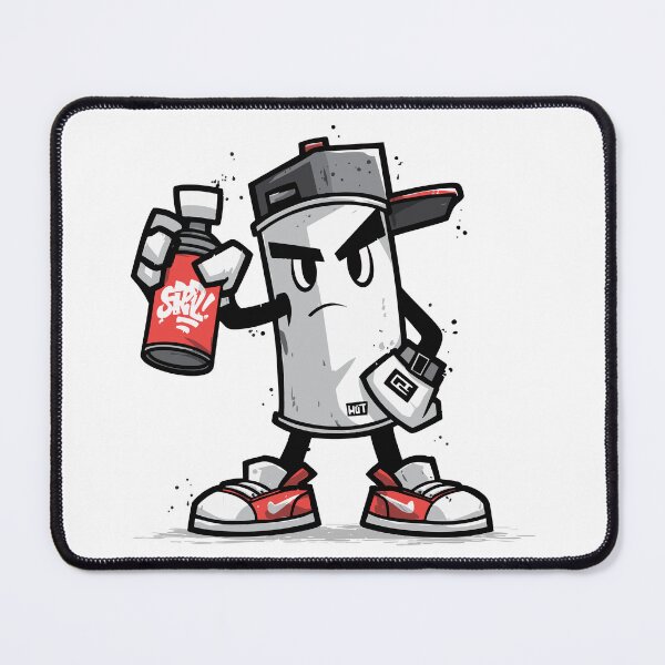 Item preview, Graphiti Spray Can Character Holding a Graffiti Spray Can Cartoon Drawing Illustration designed and sold by LD ART.