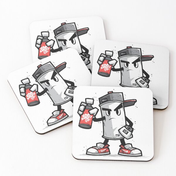 Item preview, Graphiti Spray Can Character Holding a Graffiti Spray Can Cartoon Drawing Illustration designed and sold by LD ART.
