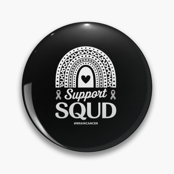 Item preview, Support Squad Brain Cancer Awareness Rainbow Gray Ribbon  designed and sold by KonopikaaArt.