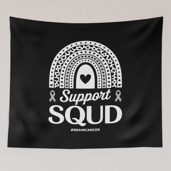 Item preview, Support Squad Brain Cancer Awareness Rainbow Gray Ribbon designed and sold by KonopikaaArt.