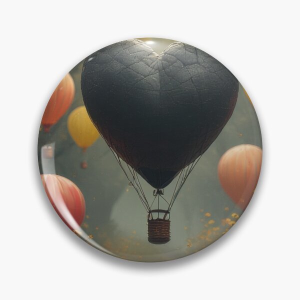 Item preview, Heart-shaped balloons float above a blooming meadow. designed and sold by Mianku | Für das Leben.