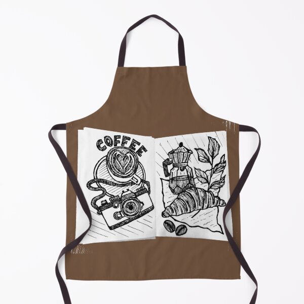 Item preview, Coffee Lover Sketch Art – Aesthetic Café Illustration with Camera & Croissant designed and sold by ArtisanBagel.