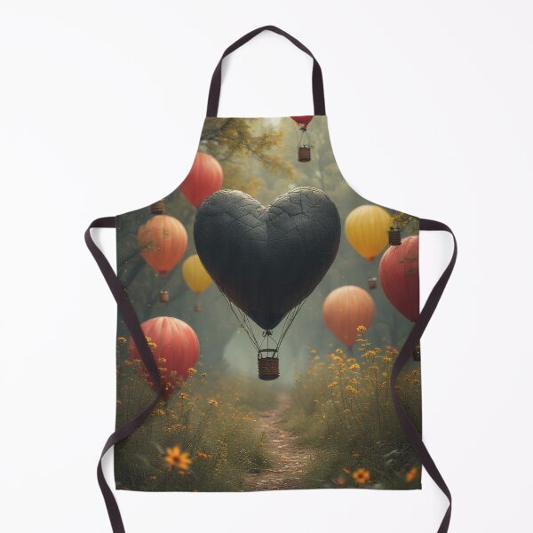 Item preview, Heart-shaped balloons float above a blooming meadow. designed and sold by Mianku | Für das Leben.