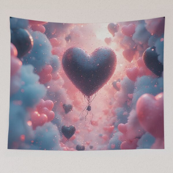 Item preview, Romantic hearts float in the cloudy sky designed and sold by Mianku | Für das Leben.