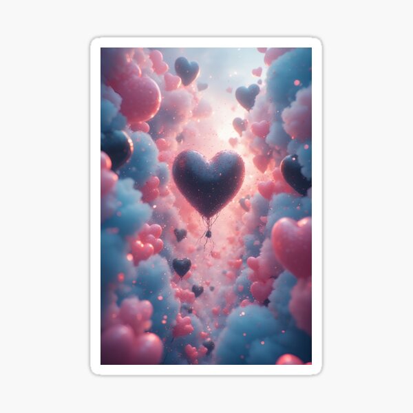 Item preview, Romantic hearts float in the cloudy sky designed and sold by Mianku | Für das Leben.