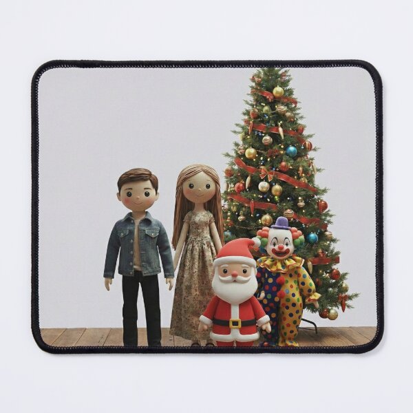 Item preview, Festive Christmas Family with Santa & Clown by Decorated Tree designed and sold by DroolWorthyUS.
