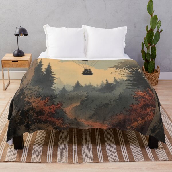 Item preview, Hot air balloon over forest path designed and sold by Mianku | Für das Leben.