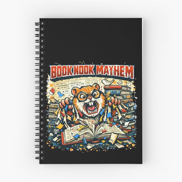 Item preview, Book Nook Mayhem – Angry Librarian Hamster Book Lover Chaos Illustration designed and sold by BeetleDots.