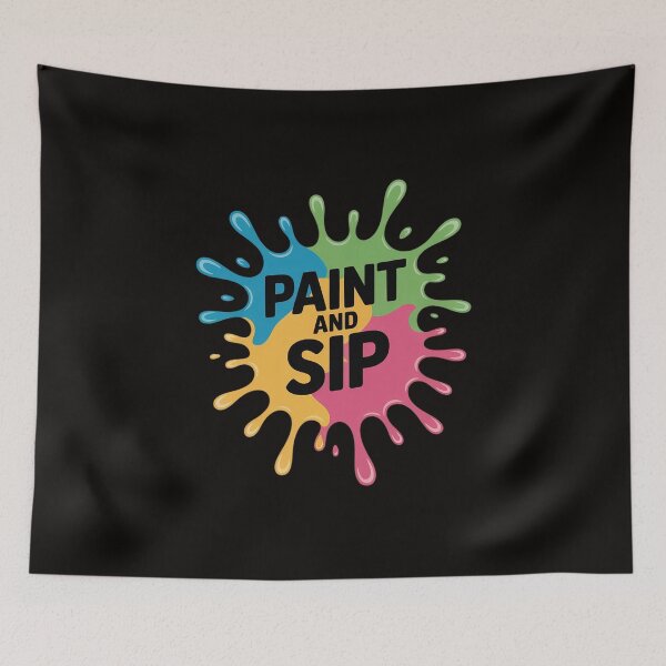Item preview, Paint And Sip Party Art Wine Drinking Rainbow Paint designed and sold by silladive.
