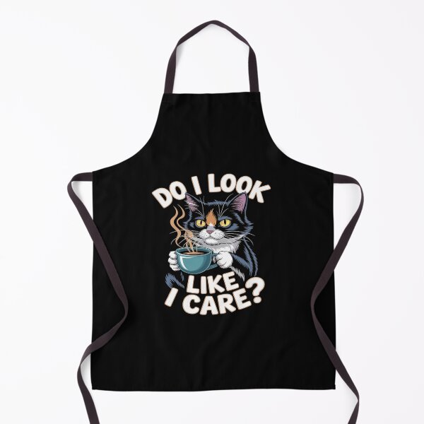 Item preview, Do i look like i care - funny crumpy coffee cat designed and sold by RsFilsingerArt.