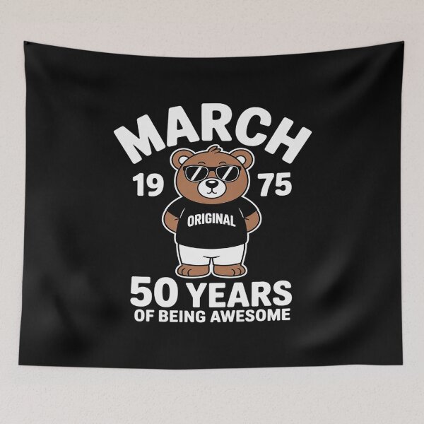 Item preview, March 50th Birthday Men Women 1975 Awesome designed and sold by VerseFarm.