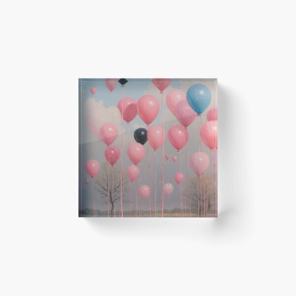 Item preview, Floating balloons over a gentle landscape designed and sold by Mianku | Für das Leben.
