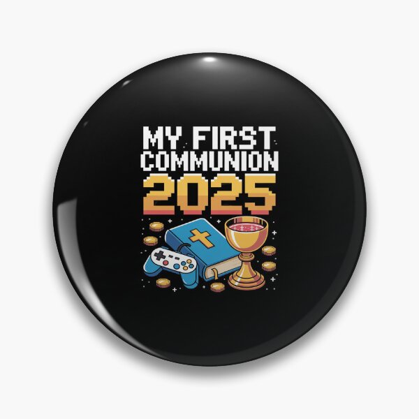 Item preview, Kids My First Communion 2025 Boys Girls Gamer Pixel Faith designed and sold by HORIZBoutique.