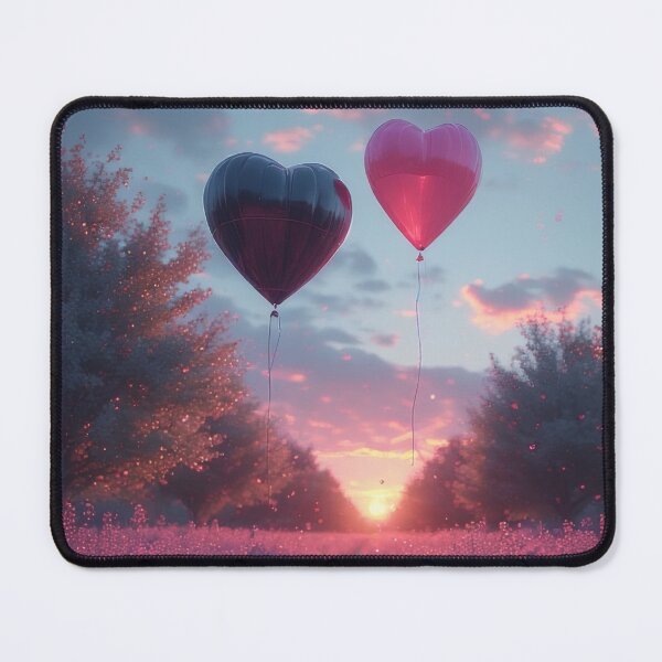 Item preview, Romantic heart-shaped balloons in a lavender field at sunset designed and sold by Mianku | Für das Leben.