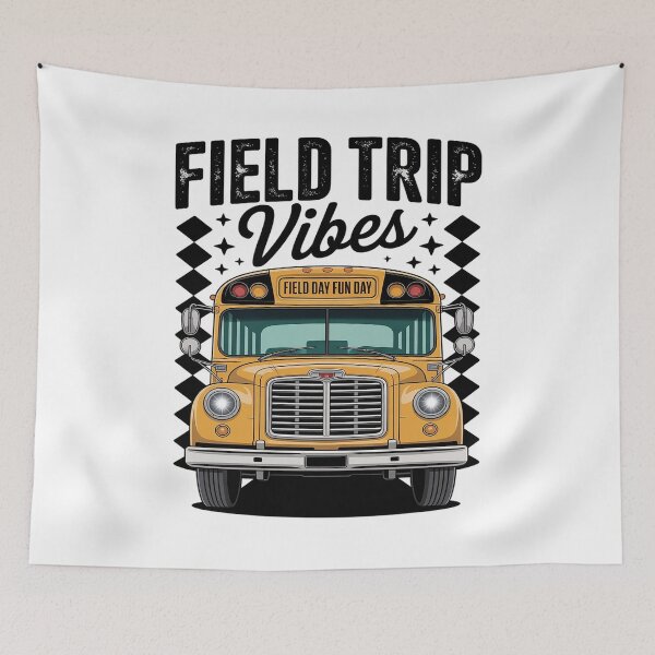 Item preview, Field Trip Vibes Field Day School Bus Yellow Teacher Student designed and sold by KonopikaaArt.