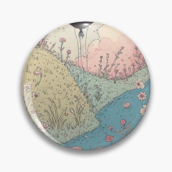 Item preview, Pastel-colored landscape with a black balloon. designed and sold by Mianku | Für das Leben.