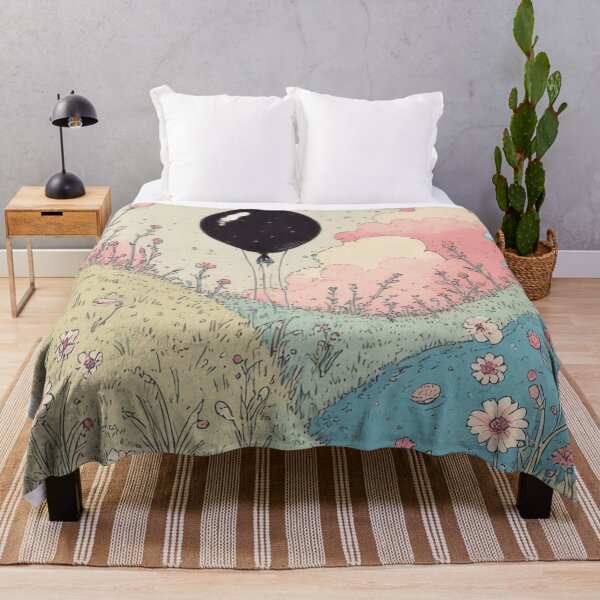 Item preview, Pastel-colored landscape with a black balloon. designed and sold by Mianku | Für das Leben.