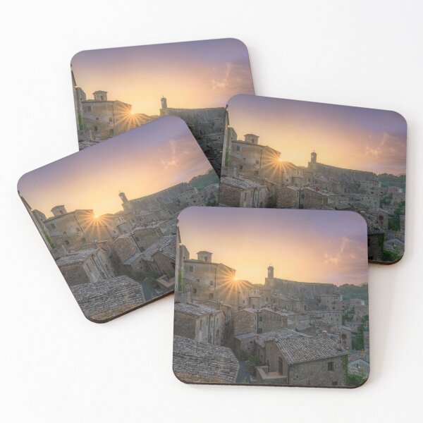 Item preview, Sorano village on tuff at sunset. Tuscany, Italy designed and sold by Stefano Orazzini.