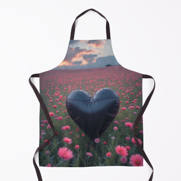 Item preview, Black heart hovers over flower field designed and sold by Mianku | Für das Leben.