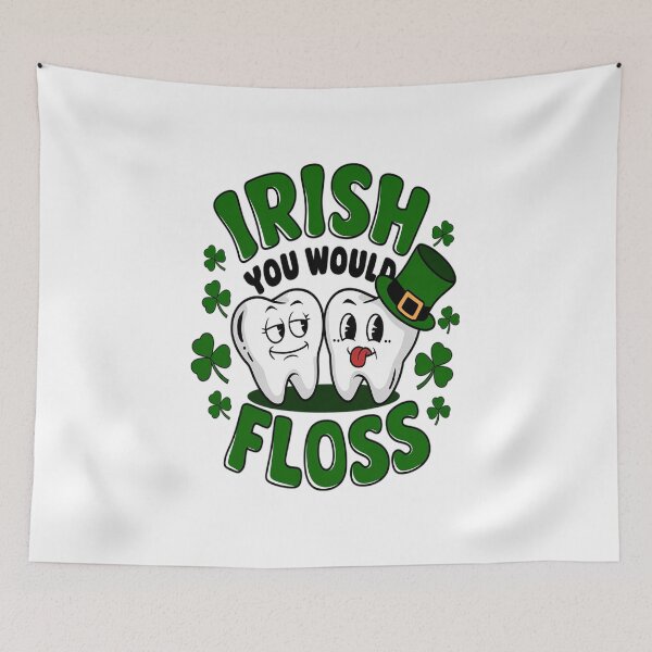 Item preview, Irish You Would Floss Dental Dentist Saint Patrick's Day  designed and sold by KonopikaaArt.