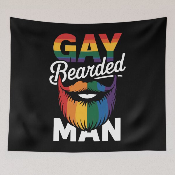 Item preview, Rainbow Pride Month LGBTQ Gay Gay Bearded Man designed and sold by JonathalIngham.