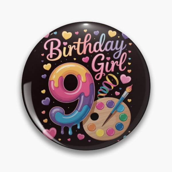 Item preview, 9th Birthday, Girl 9 Years, Painting Art, Number 9 designed and sold by hettingerchaim.
