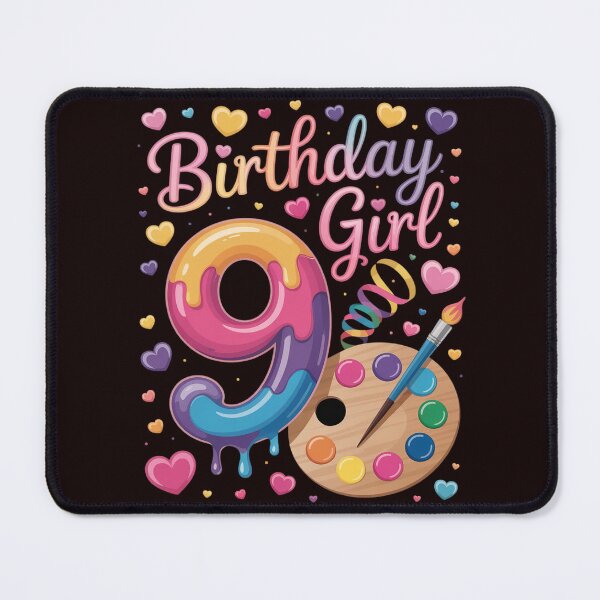Item preview, 9th Birthday, Girl 9 Years, Painting Art, Number 9 designed and sold by hettingerchaim.