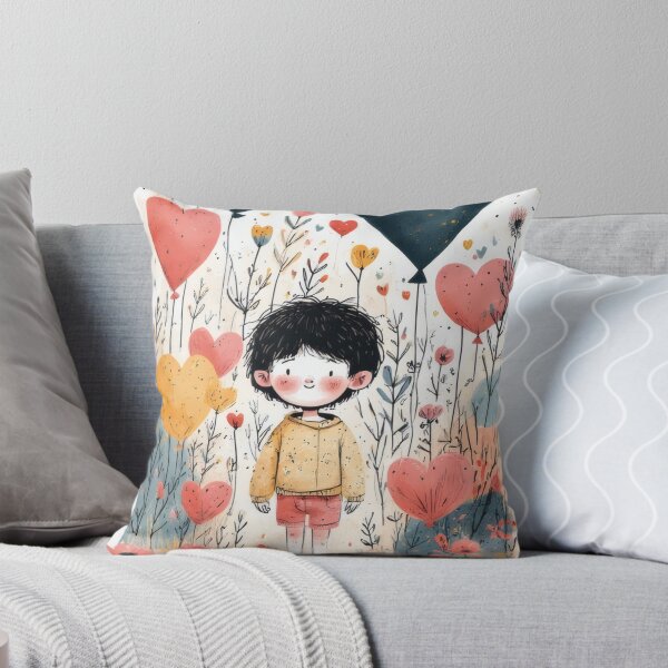 Item preview, Boy in the garden of heart balloons designed and sold by Mianku | Für das Leben.