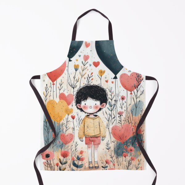 Item preview, Boy in the garden of heart balloons designed and sold by Mianku | Für das Leben.