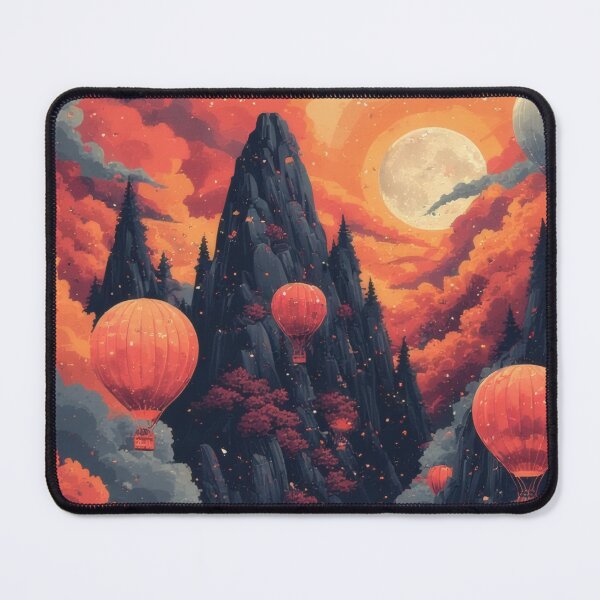 Item preview, Hot air balloons over autumn landscape in moonlight designed and sold by Mianku | Für das Leben.