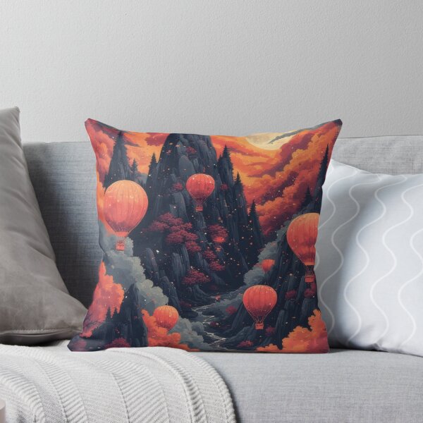 Item preview, Hot air balloons over autumn landscape in moonlight designed and sold by Mianku | Für das Leben.