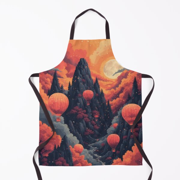 Item preview, Hot air balloons over autumn landscape in moonlight designed and sold by Mianku | Für das Leben.