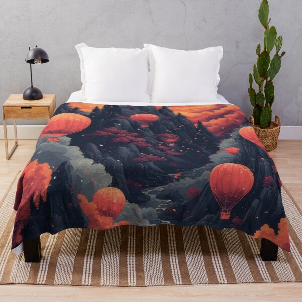 Item preview, Hot air balloons over autumn landscape in moonlight designed and sold by Mianku | Für das Leben.