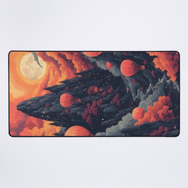 Item preview, Hot air balloons over autumn landscape in moonlight designed and sold by Mianku | Für das Leben.