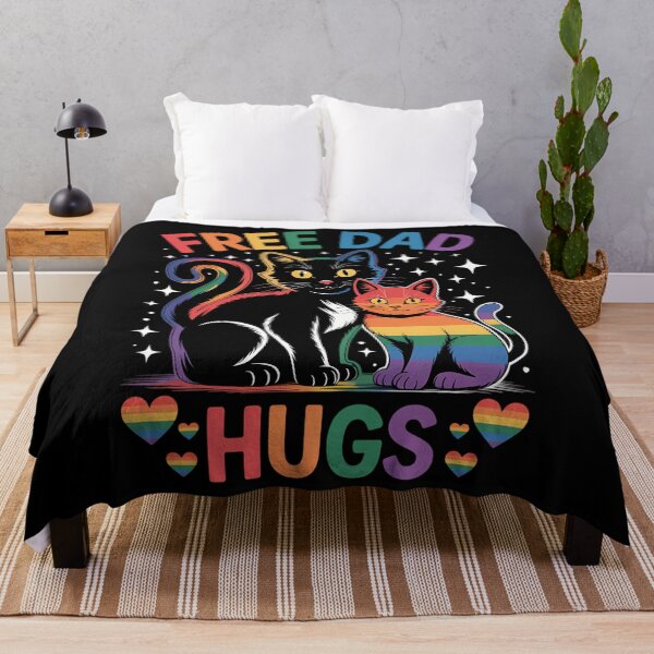 Item preview, Free Dad Hugs LGBT Pride Papa Cat Rainbow Cute designed and sold by JonathalIngham.